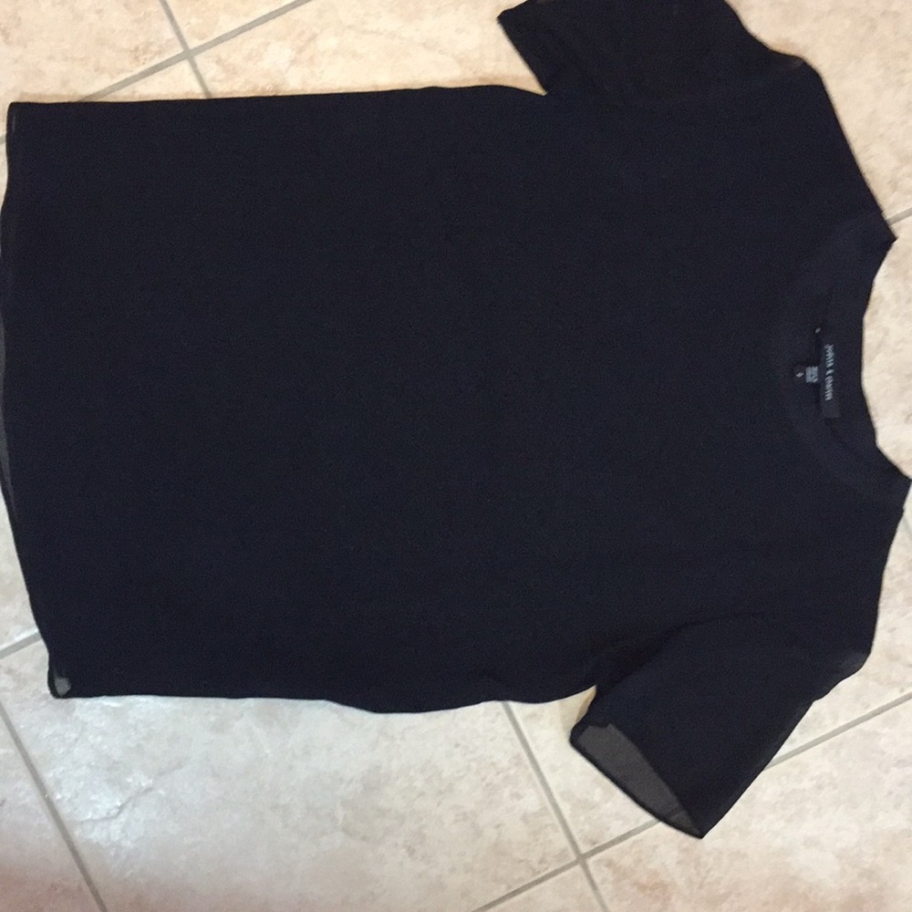 Judith & Charles size 2 silk sheer lined top.